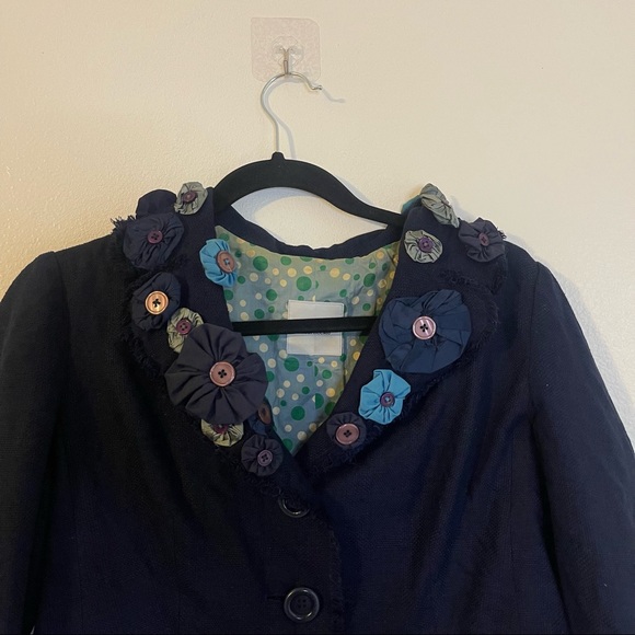 Moschino Cheap and Chic Floral Blazer Trim Blazer Jacket Size 12 - Picture 3 of 9